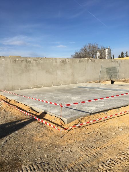 Dallage en béton de l'air de lavage