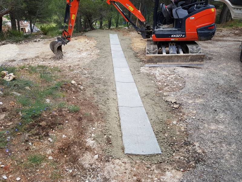 Installation d’un caniveau d’évacuation d’eaux de ruissellement