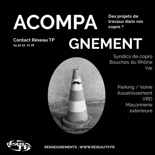 Syndics de copro, copropriétaires, Réseau TP vous accompagne dans vos projets de travaux