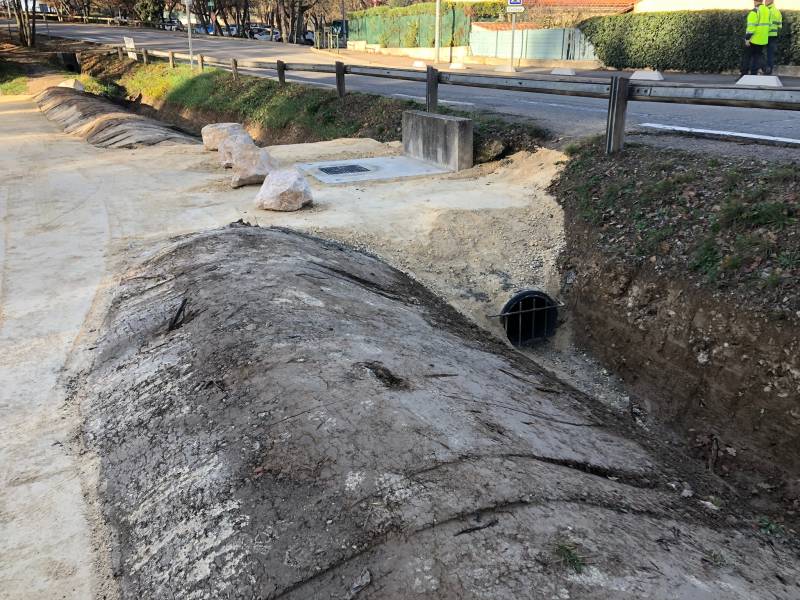 Fossés pour gestion des écoulement des eaux pluviales 