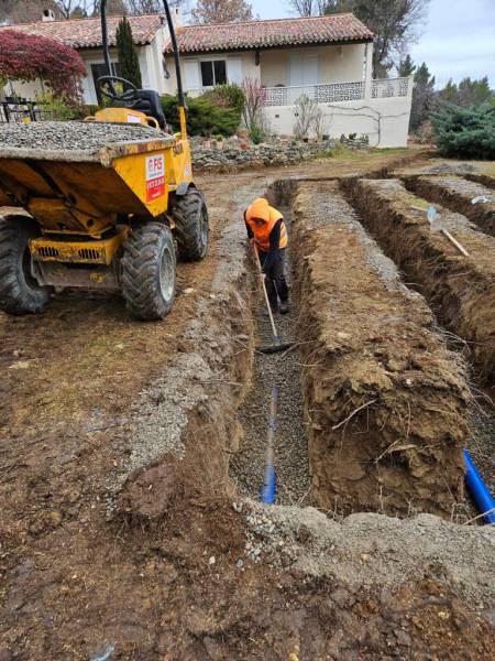 tranchée pour épandage chez un particulier dans le 13