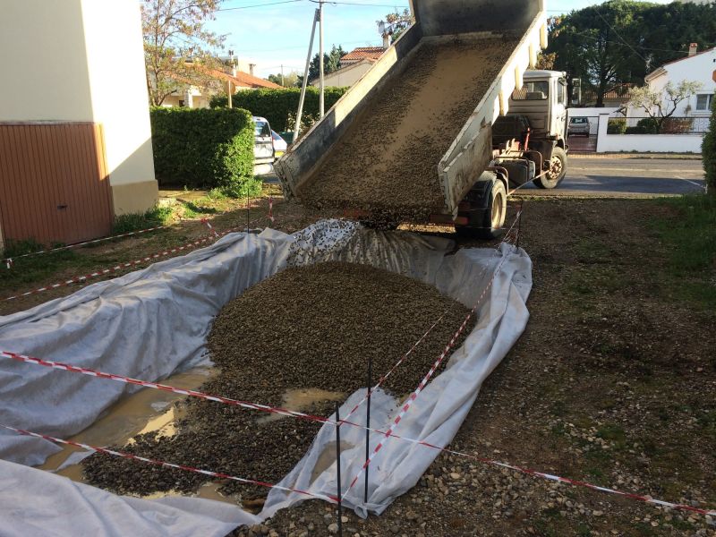 mise en plca du ballast dans le puisard