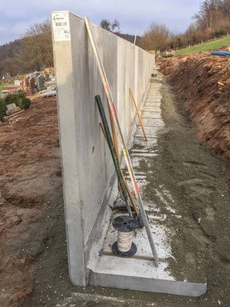 Mur de soutènement en L en béton préfabriqué