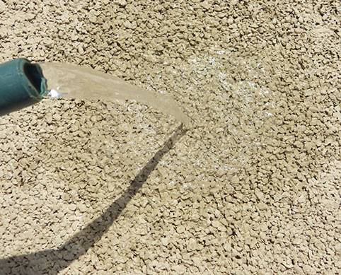 Test béton drainant avec eau 